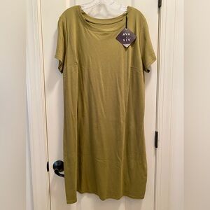 Ava & Viv short sleeved tee shirt dress 1X NWT